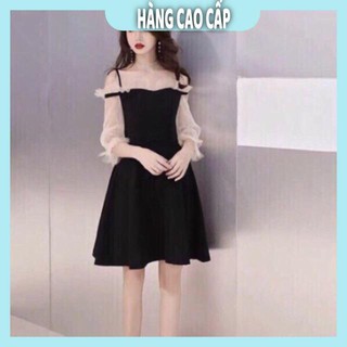 Đầm Nữ - Đầm xoè trễ vai tay lưới dự tiệc (HÀNG SIÊU ĐẸP)