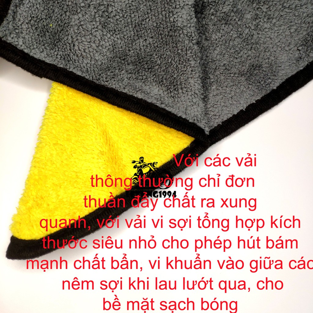 Khăn Lau Xe Máy - Xe Hơi Chuyên Dụng - Khăn Lau Xe 2 Lớp Không Rụng Lông,Thấm Nước Tốt