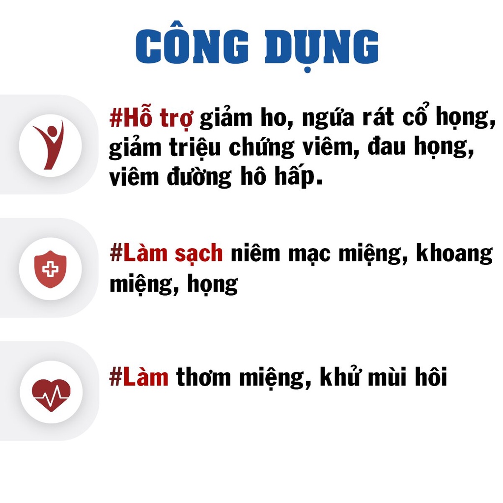 Nước súc họng Thanh Diệu Ngọc, phòng ngừa các bệnh lây nhiễm qua đường hô hấp, sát khuẩn niêm mạc (250ml)