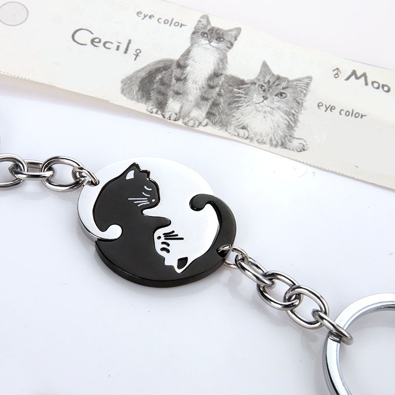 Set 2 móc khóa hình mèo lười xinh xắn dễ thương