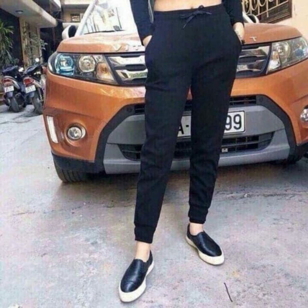 [Mã FAMARAL2 giảm 10K đơn 50K] Quần joger nữ len tăm bo gấu lưng thun_Quần Jogger Len Tăm Nữ hàng chuẩn TED11