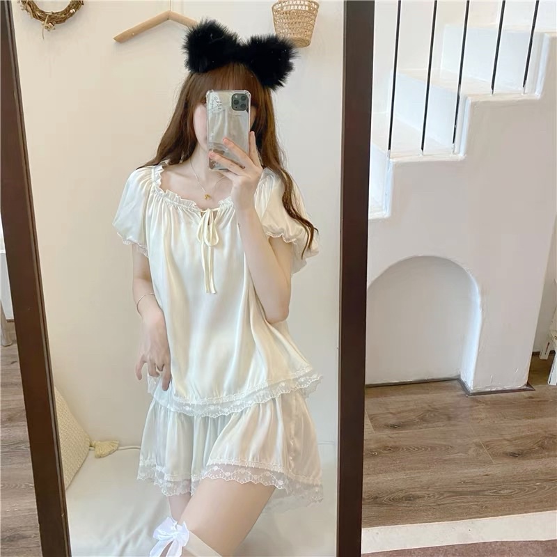 Bộ ngủ đùi tiểu thư cao cấp Hàn quốc ⚡️FREE SHIP⚡️