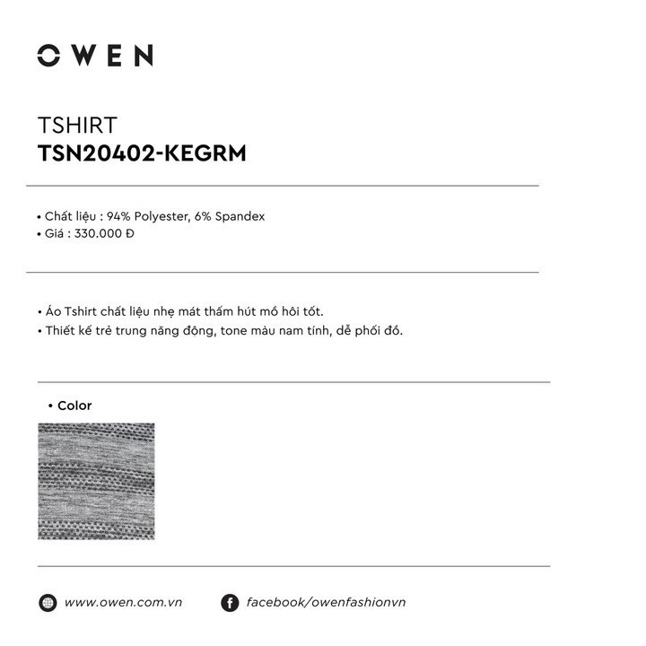 🌸 11.11 ❤️ (Chính Hãng) Sale 10.10 . Áo thun cộc tay nam Owen TSN20402 -  Áo phông nam Cực Đẹp .1 . Đẹp . . . * 🌸