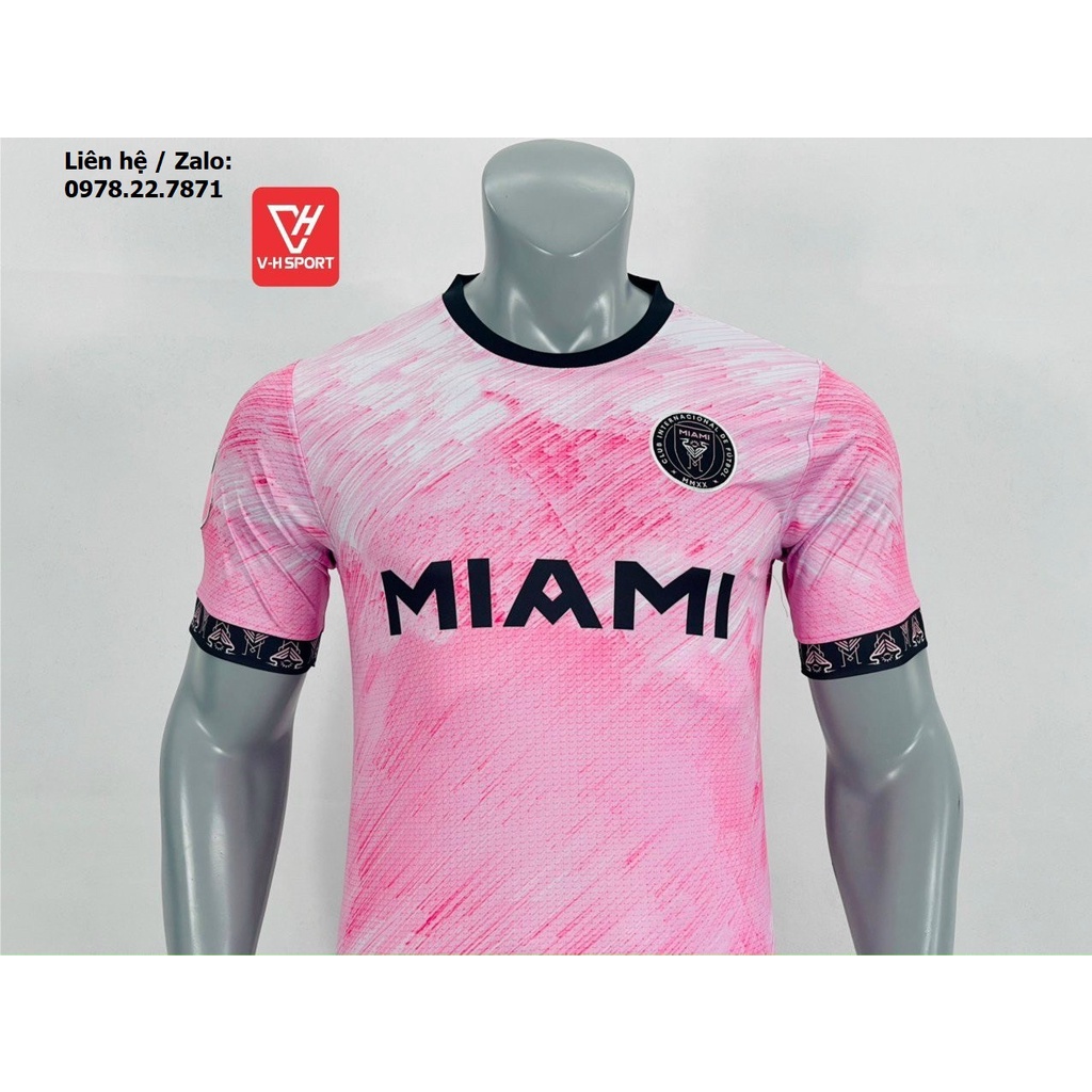 Bộ quần áo bóng đá, đồ đá banh Inter Miami Màu Hồng 2022-2023 Vải Thun Lạnh Cao Cấp