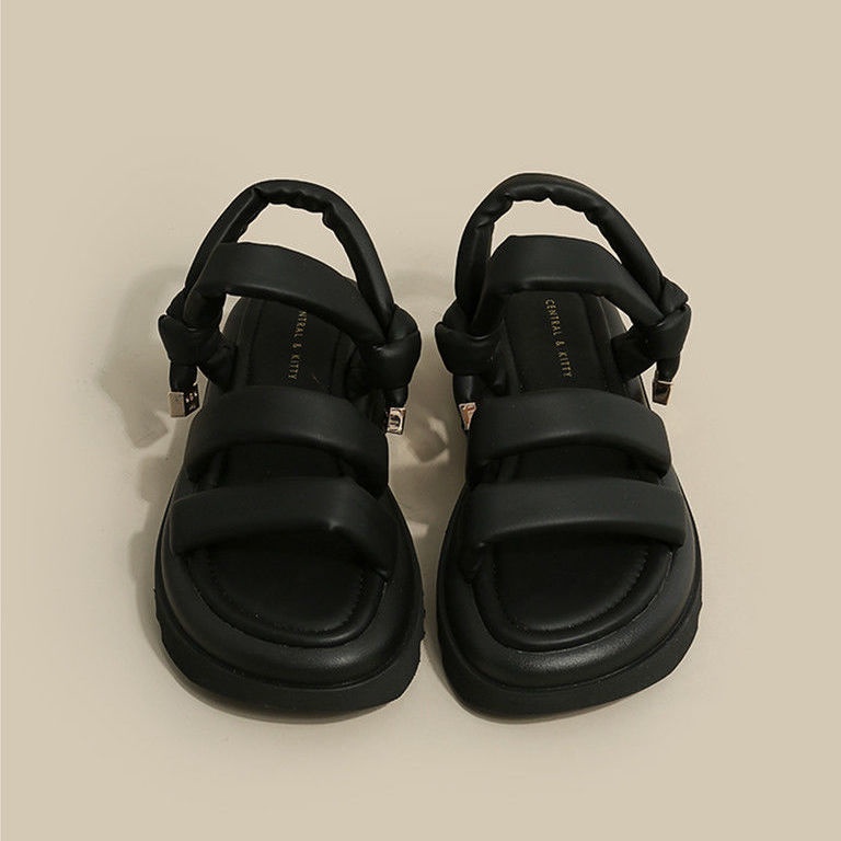 Giày Sandal Đế Dày Tăng Chiều Cao Phong Cách Pháp Thiết Kế Mới Thời Trang Mùa Hè Cho Nữ