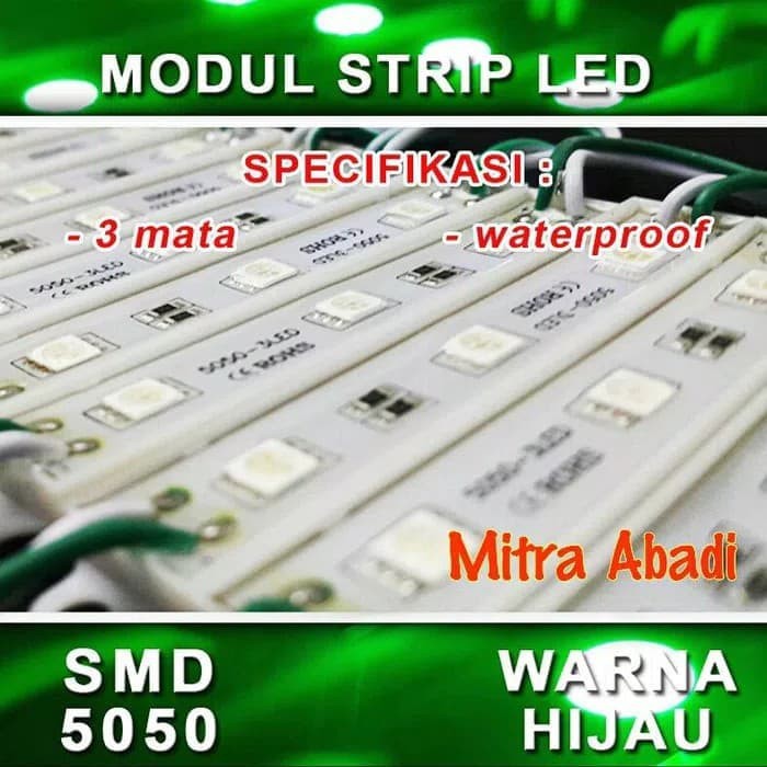 Mô Đun Đèn Led Dây Dc 12v 3 Mắt Smd 5050 Màu Xanh Lá / Xanh Lá Chống Thấm Nước