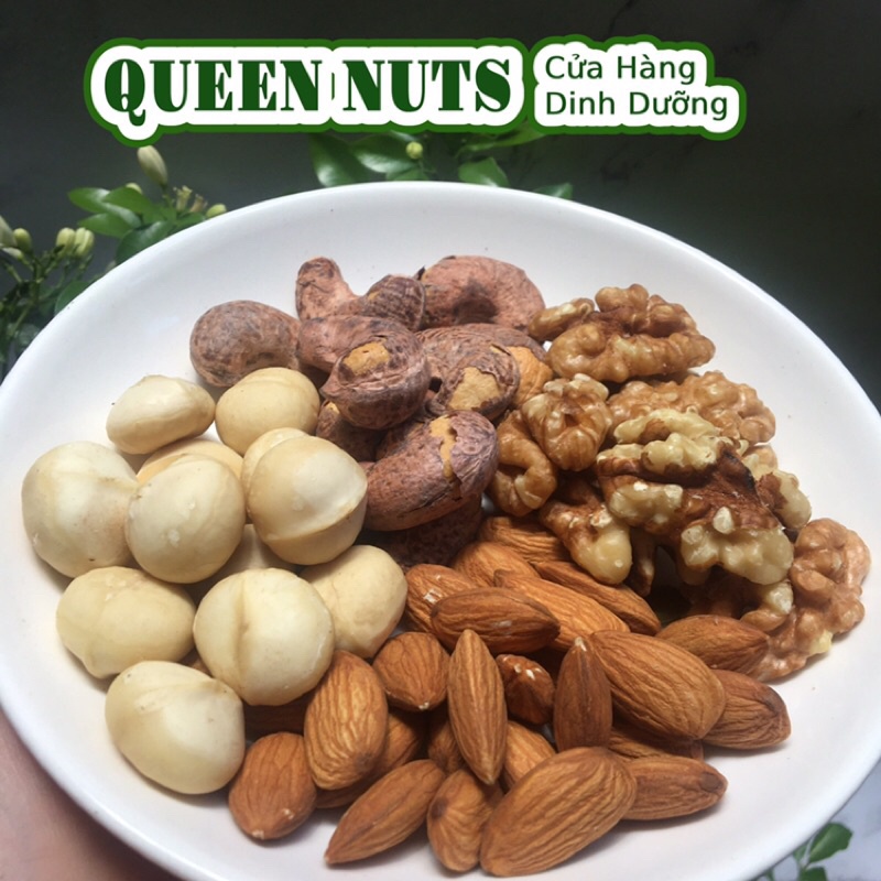 Hạt dinh dưỡng mix Queen Nuts hạt điều, macca, óc chó, hạnh nhân