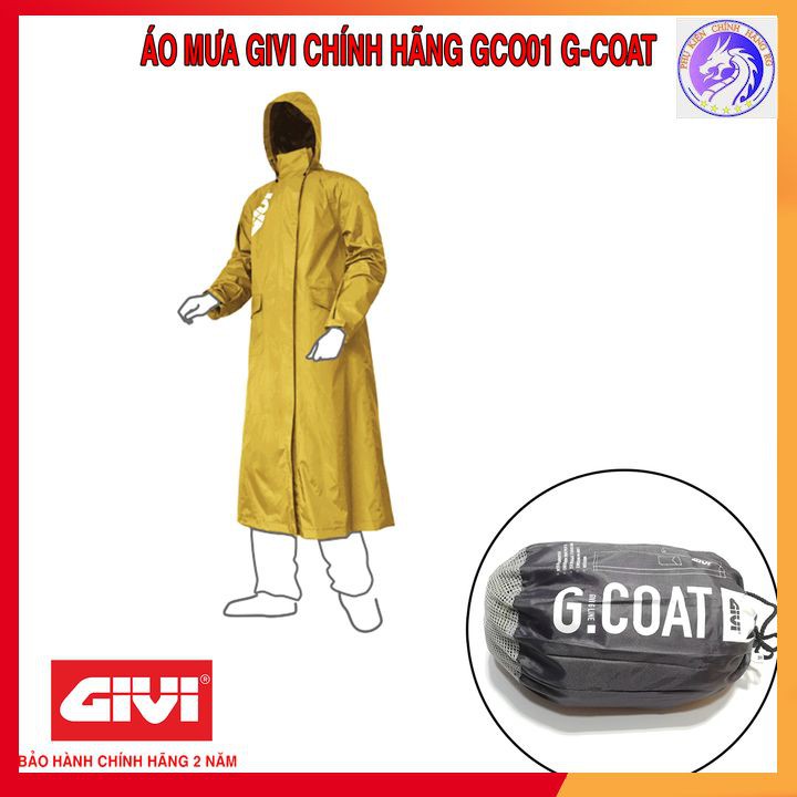 Bộ Quần Áo Đi Mưa Givi GCO01 G-Coat Chính Hãng - Màu Vàng Lục - Hàng Chính Hãng Phân Phối Givi