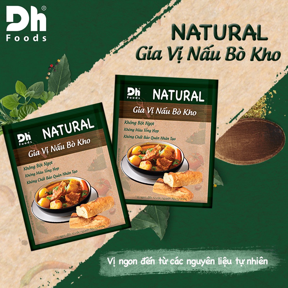 Gia Vị Nấu Bò Kho Natural Dh Foods Gói 10G - Tự hào gia vị Việt