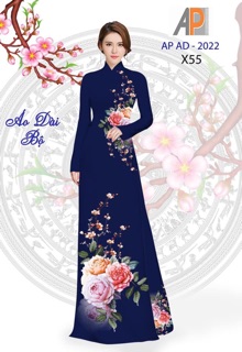 Vải áo dài hoa mẫu đơn