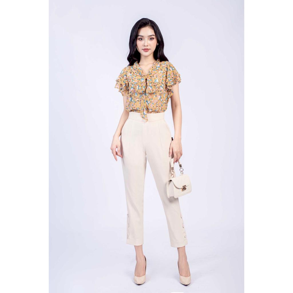 Quần baggy, gấu quần xẻ đính cúc MMOutfit M-QU061021077