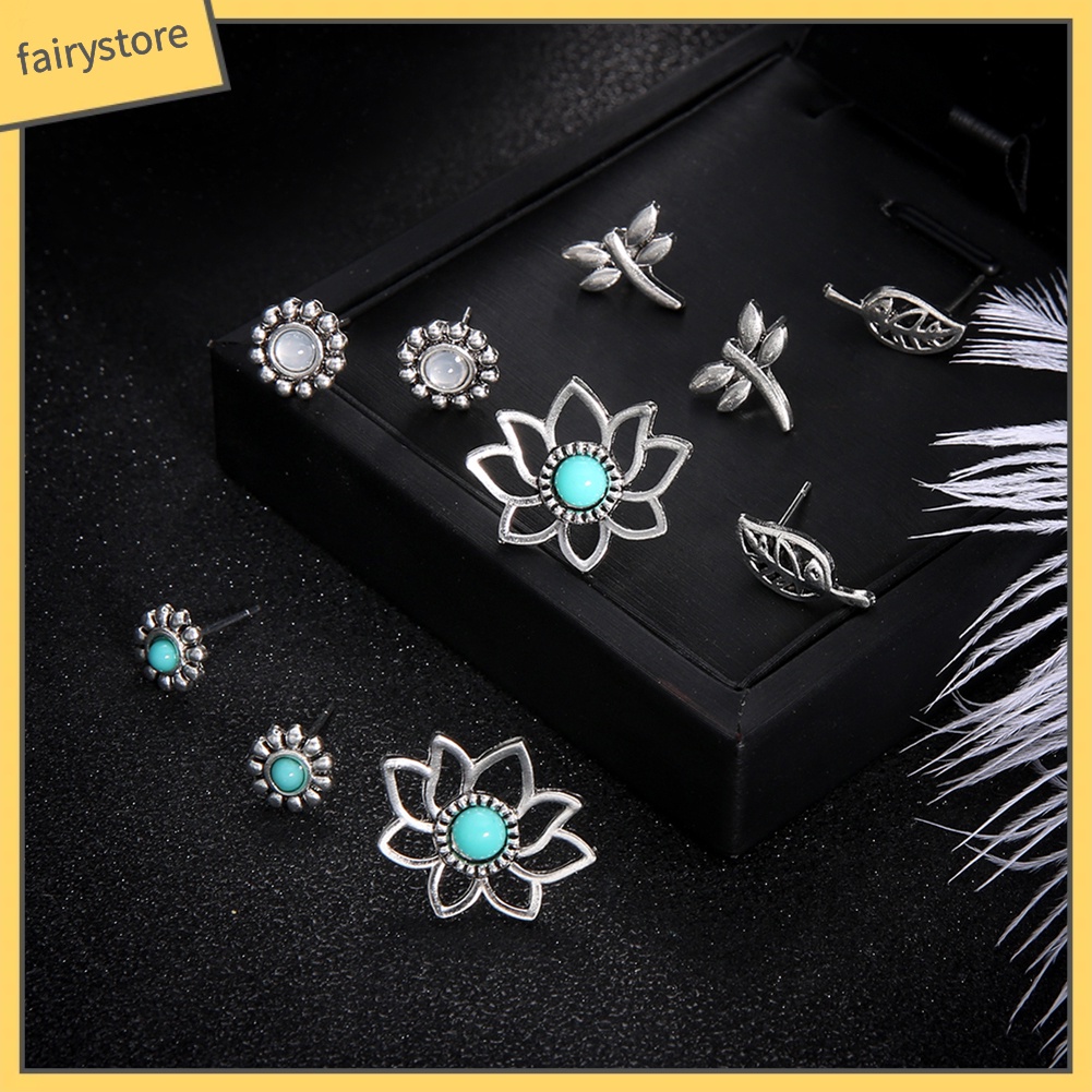 Set 5 Đôi Bông Tai Nhiều Kiểu Xinh Xắn Đáng Yêu Cho Nữ