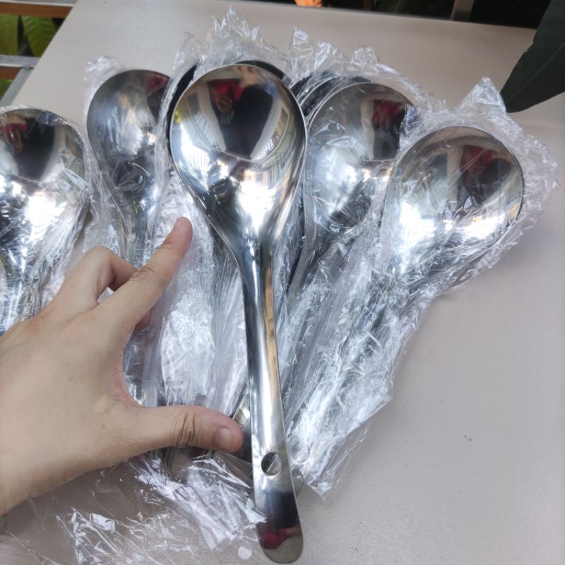 Thìa/Môi/Muỗng múc canh gù inox to dày dặn, inox sáng HÀNG LOẠI 1