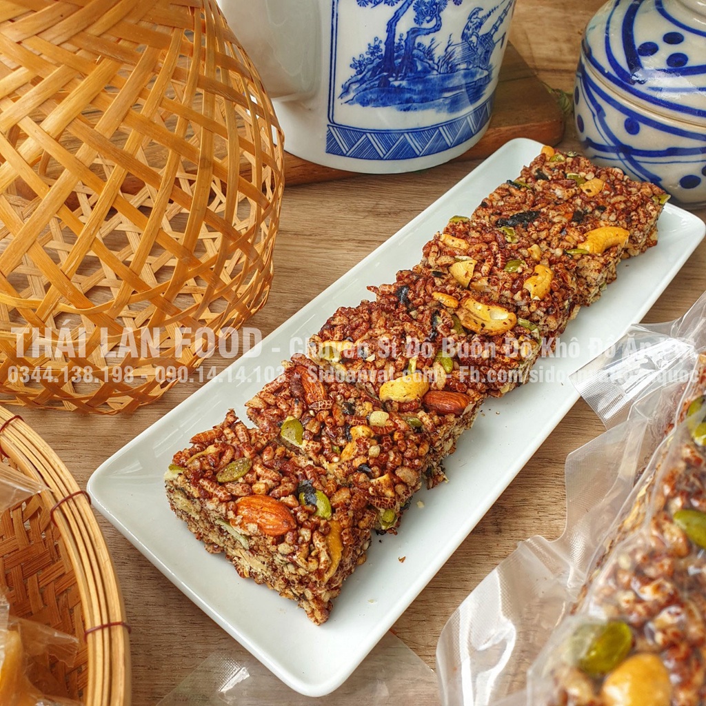 Thanh Gạo Lứt Rong Biển Mix Hạt Dinh Dưỡng Túi 500Gr (Thanh gạo lứt ngủ cốc Rong Biển)