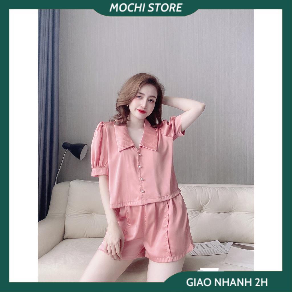 Đồ Bộ Nữ, Đồ Mặc Nhà, Set Bộ Áo Tay Ngắn Cổ Sen Quần Sọc Chất Lụa Satin Màu Sắc Tươi Trẻ Thời Trang Trẻ Trung Cho Bạn Nữ | BigBuy360 - bigbuy360.vn