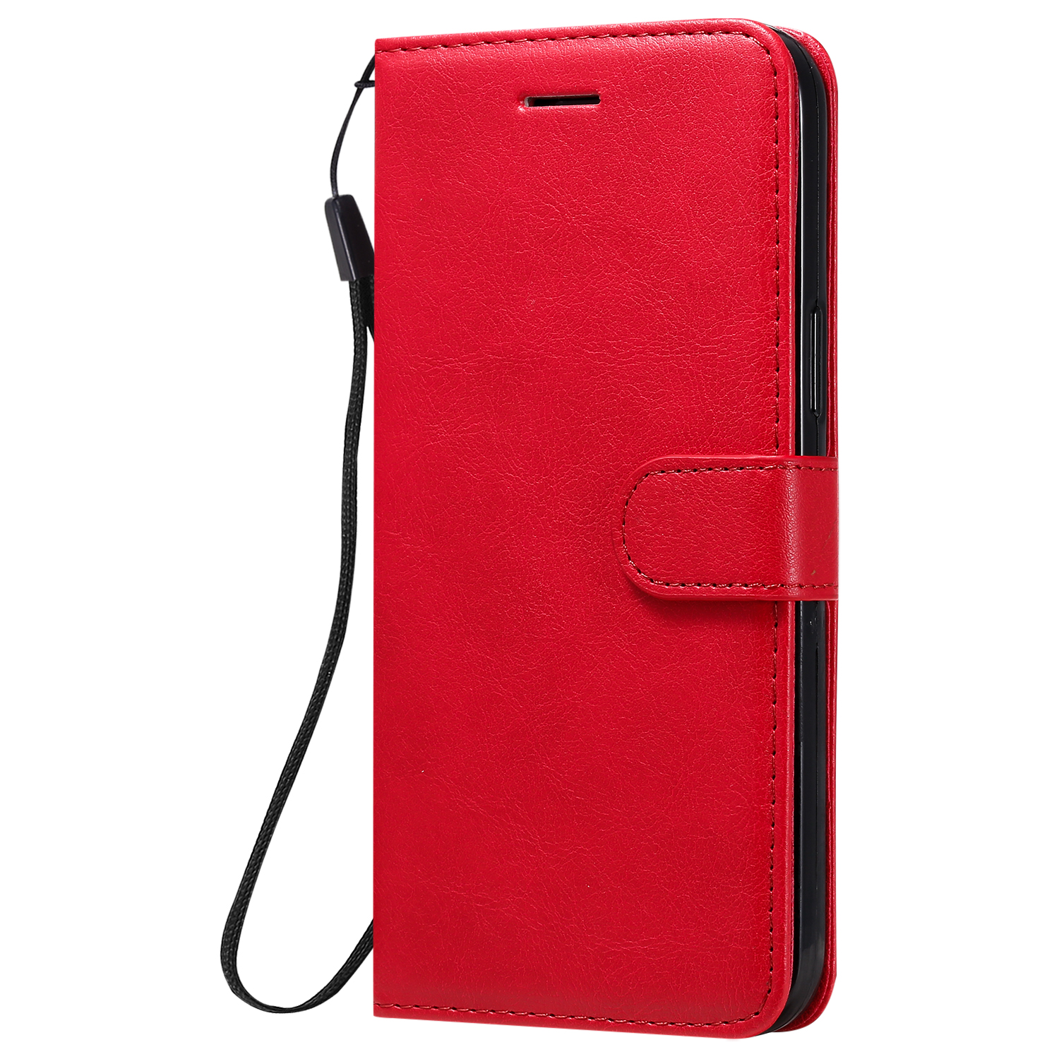 Samsung Galaxy S5/S6/S6 edge+/S7/S7 edge/S8/S8 plus case PU Leather Wallet Flip Pure color Phone casing cover （With Lanyard）