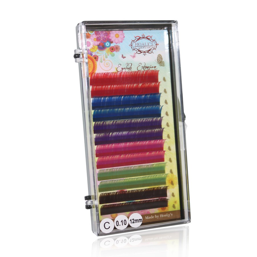 Lông Mi Màu Hoalys ECF- 010 - Mi có độ cong C - Độ dày 0.10. Độ dài: 10 mm và 12 mm.