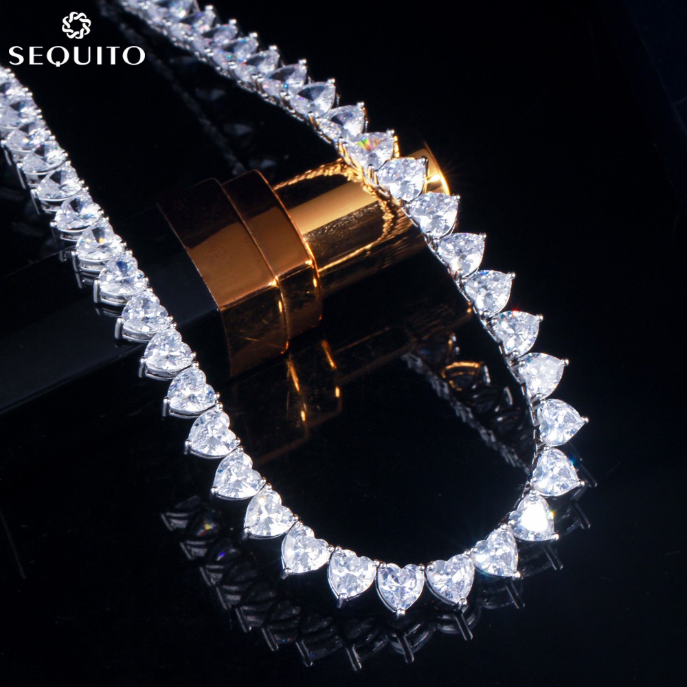 Vòng Cổ choker Mạ Vàng Trắng Đính Đá Zircon Hình Trái Tim Sang Trọng Cho Nữ n029