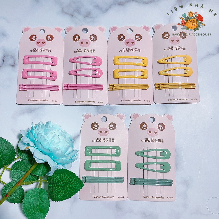 Set cặp tách bấm và kẹp tóc mái tăm candy sweet style Hàn Quốc dễ thương cho bé gái