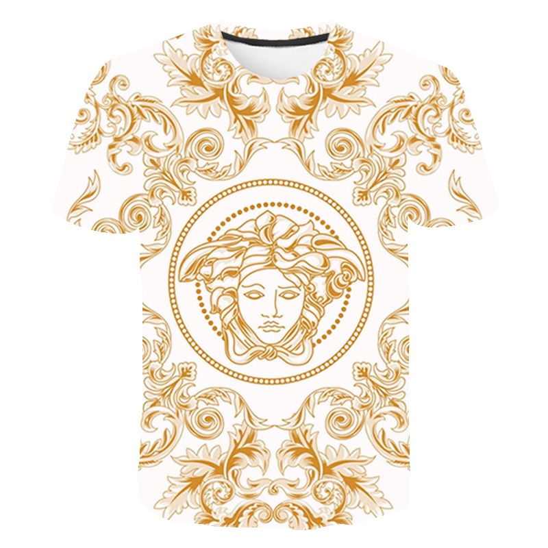 Áo Thun Tay Ngắn In Logo Versace Thời Trang Mùa Hè Cho Nam Và Nữ