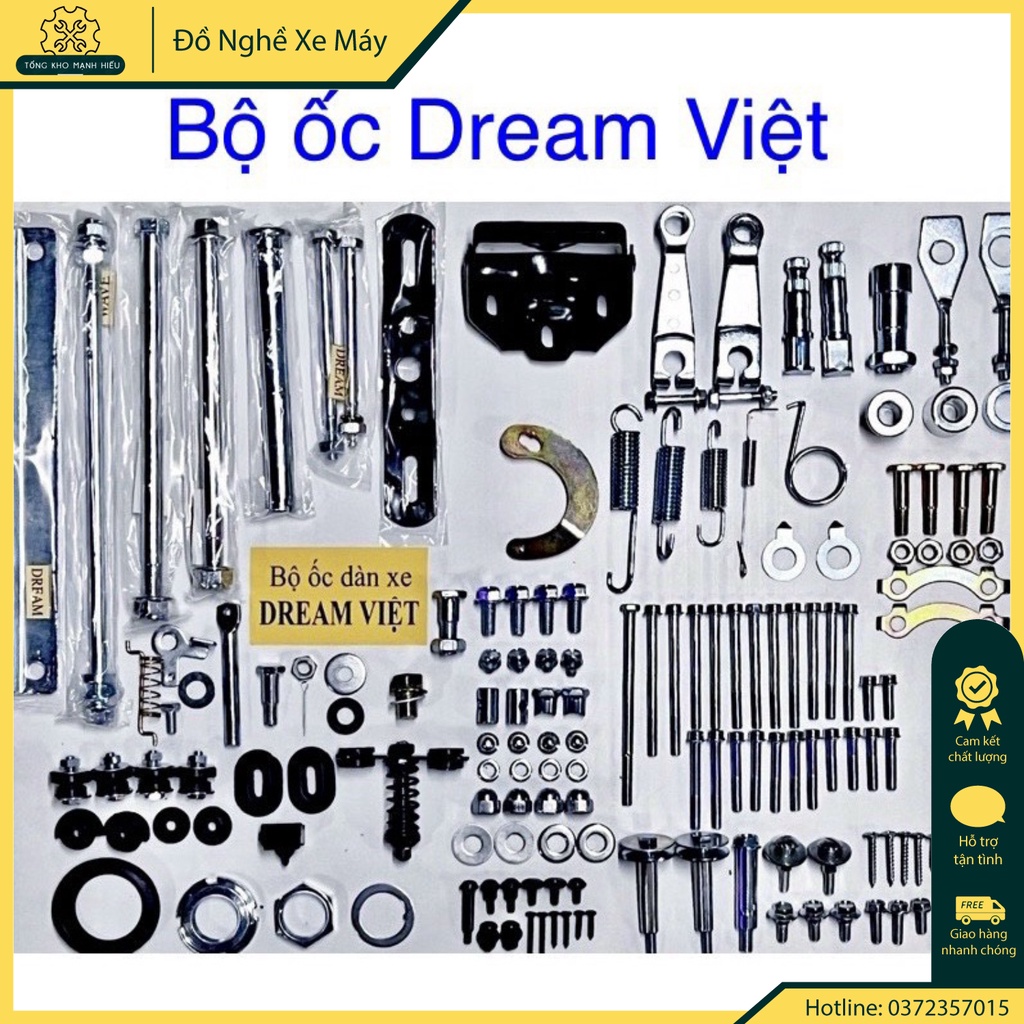 🌟 Bộ Ốc Xe Dream Thái, Việt, Wave anlpha, Wave Rs, Cup 50 Cao Cấp - Phụ Tùng Mạnh Hiếu