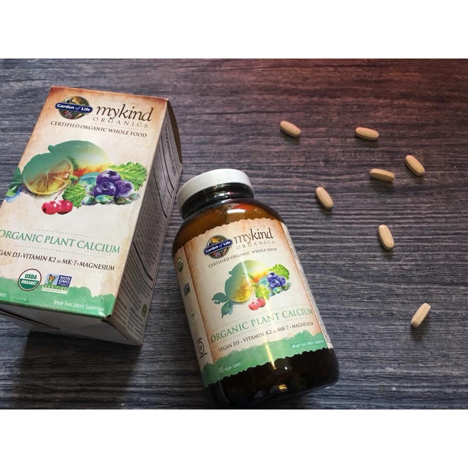Canxi hữu cơ Mykind garden of life 180v- organic plant calcium