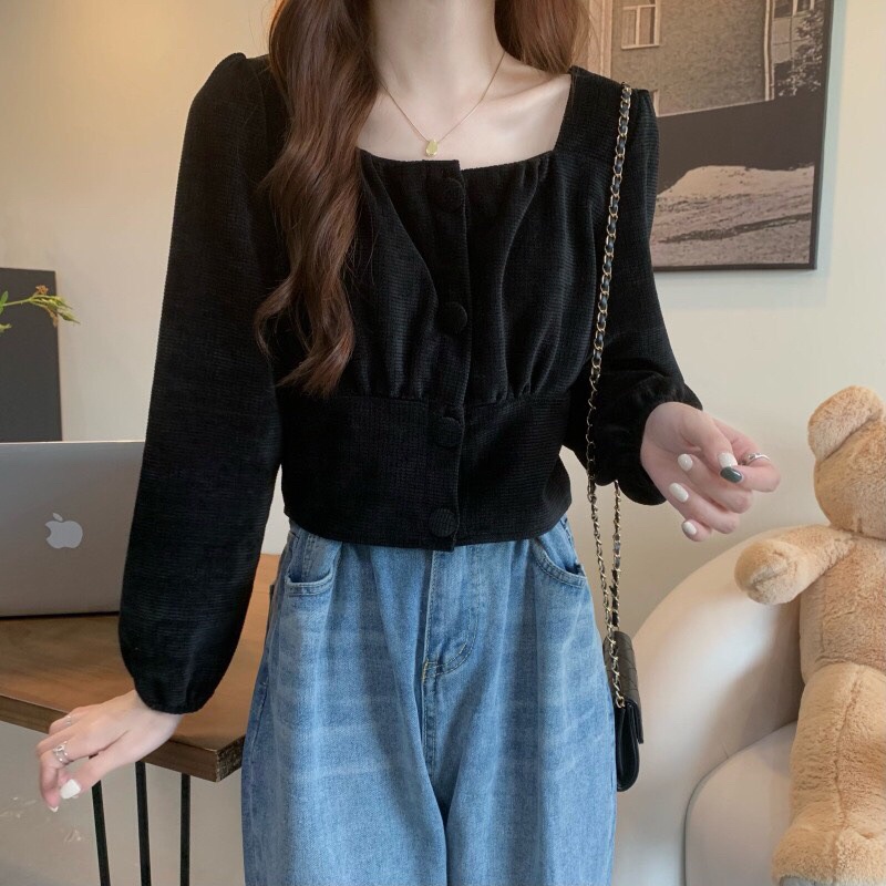 G37. 377. ÁO NHUNG TĂM KHUY DỌC SIÊU XINH HOT HIT