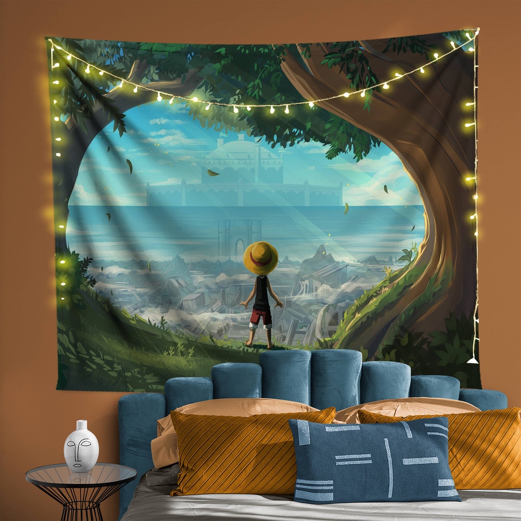 Tranh Vải Decor Onepiece 1 Chất Liệu Lụa Cao Cấp - Tặng Kèm Đèn Led