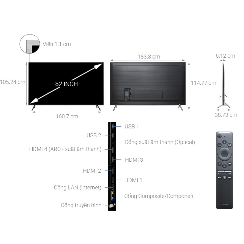 Smart Tivi QLED Samsung 4K 82 inch QA82Q75R