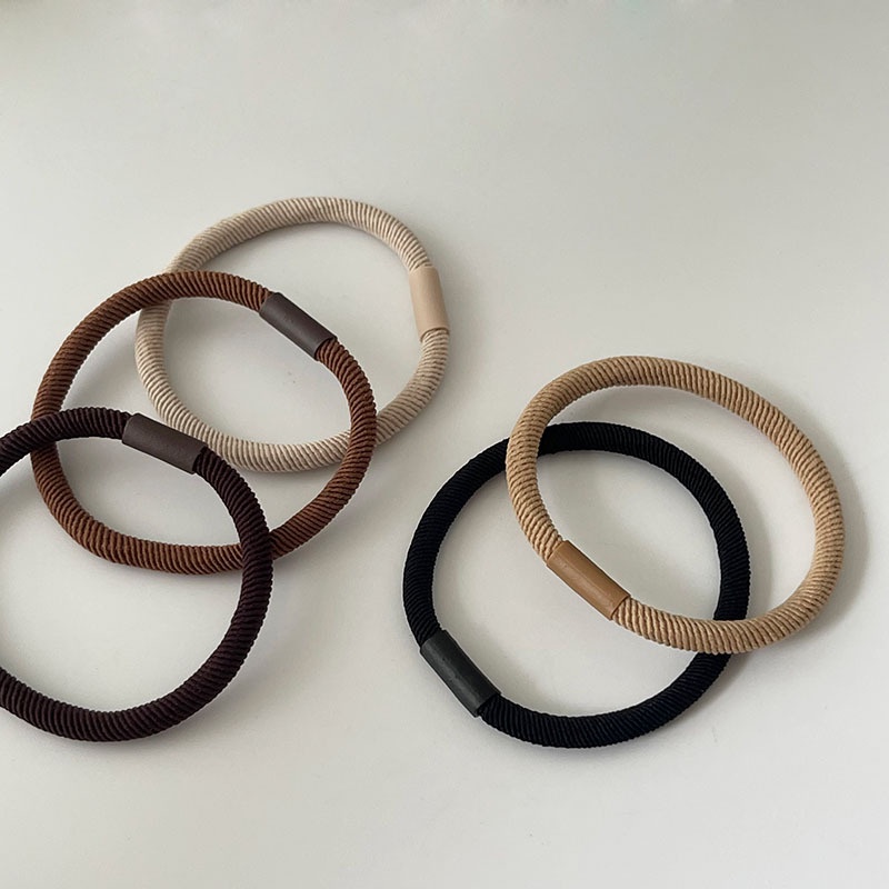 Dây buộc tóc cao su màu trơn phong cách Hàn Quốc đơn giản cho nữ