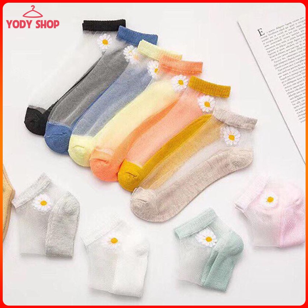 Túi 10 đôi tất lưới hoa cúc dễ thương cho bạn nữ