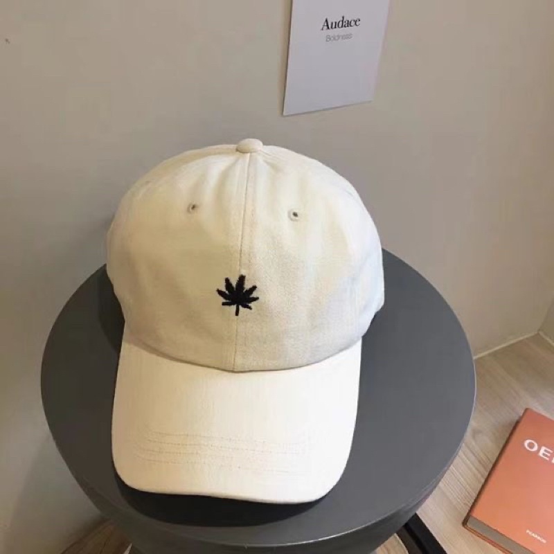 Mũ Lưỡi Trai Nam Nữ THÊU HÌNH LÁ THẢO MỘC Phong Cách Hip Hop Hàn Quốc - Nón kết Ulzzang Form Unisex Thời Trang