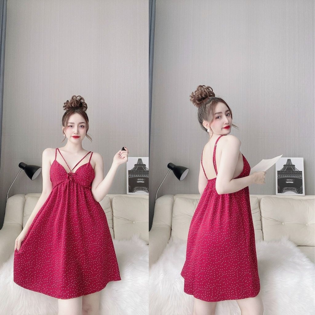 Váy ngủ sexy ❣️FREE SHIP❣️ Đầm ngủ sexy lụa Latin Chất Siêu Mát Dáng Siêu Xinh &lt;65KG