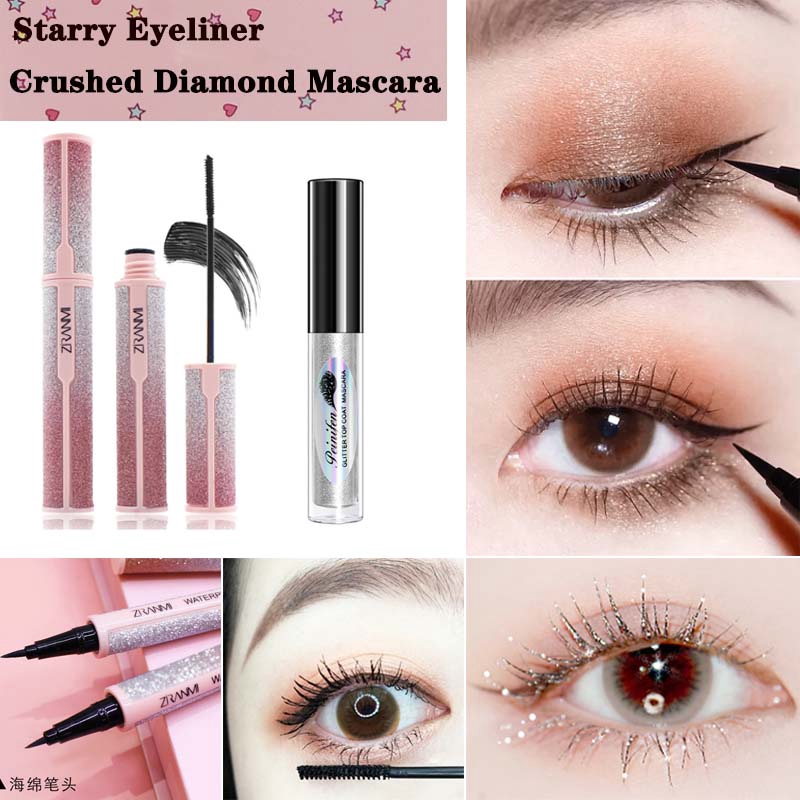 (Hàng Mới Về) Set Mascara Và Bút Kẻ Mắt Dạng Lỏng Lâu Trôi Chống Thấm Nước Dành Cho Người Mới Bắt Đầu