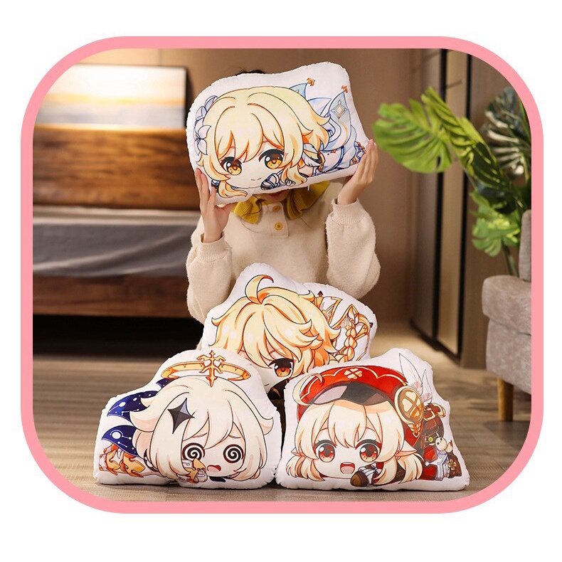 Đồ chơi nhồi bông hình Paimon Hu Tao Barbatos Kawaii Morax Diluc XIAO 45cm