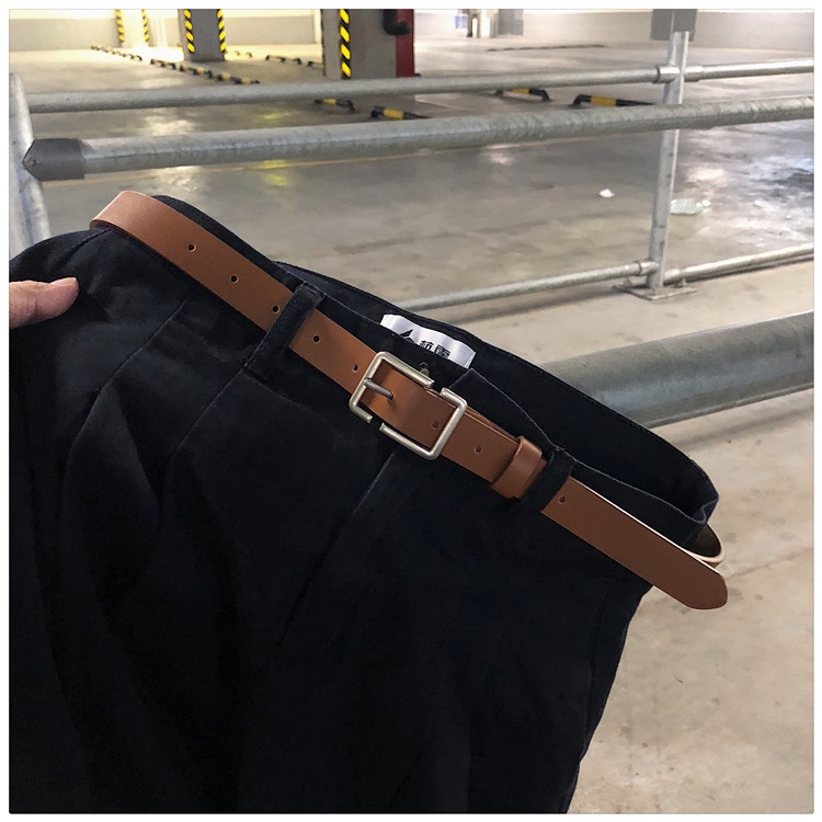 Thắt Lưng Nam Nữ Mặt Vuông Kim Loại Dây Nịt Size Nhỏ Giá Rẻ Phong Cách Thời Trang T002