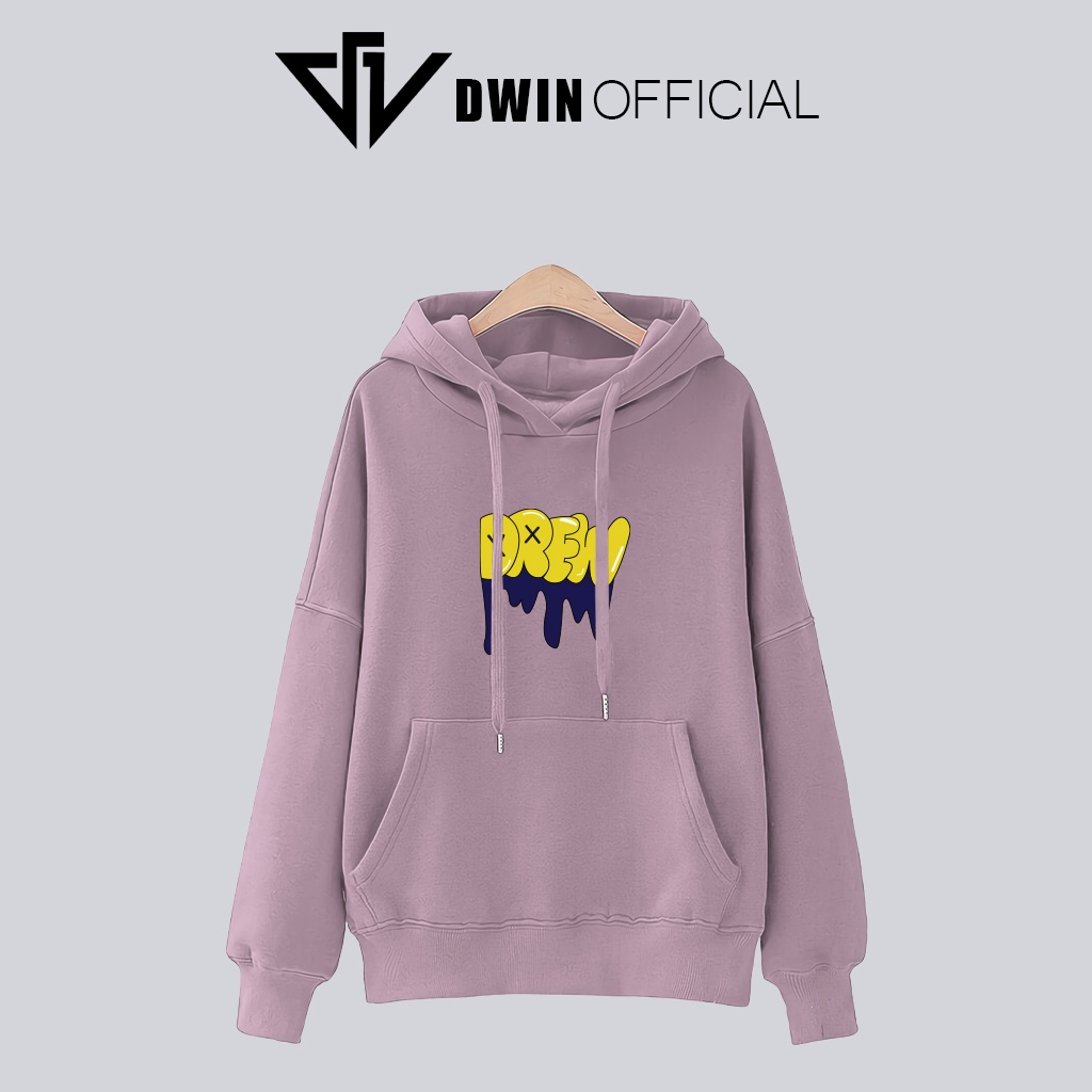 Áo hoodie chữ Drew nỉ unisex DWIN basic nam nữ form rộng oversize local brand SP00071
