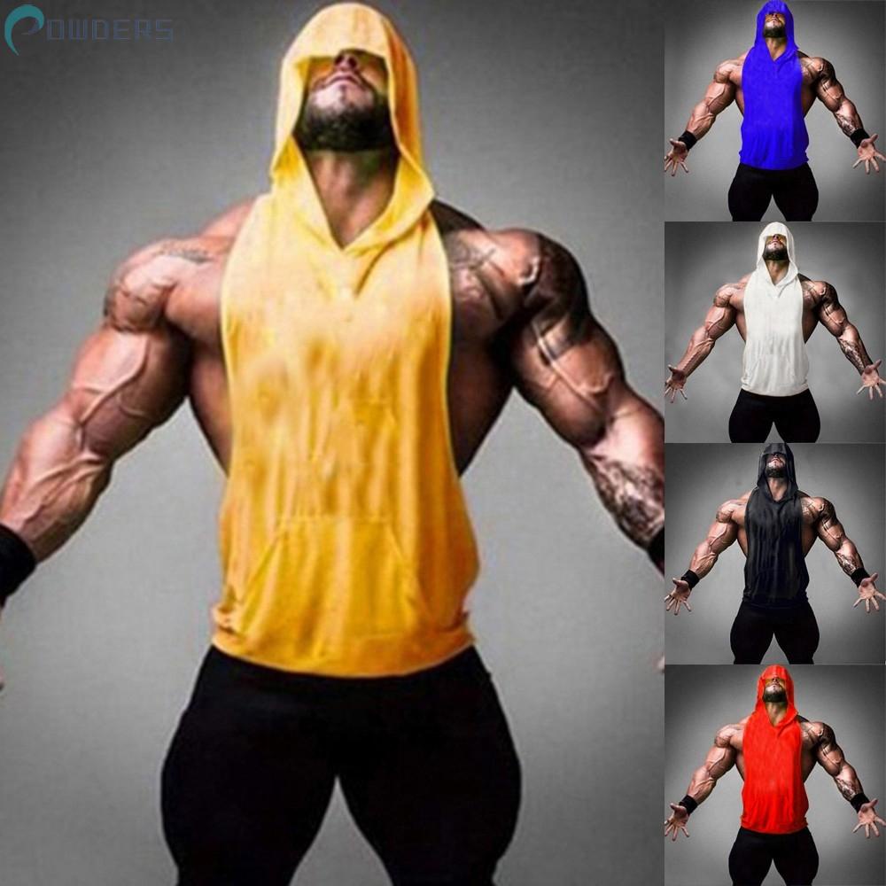 Áo Tank Top Có Mũ Plus Size Cho Nam Tập Gym