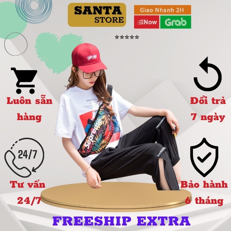 Túi bao tử nam nữ unisex thời trang đeo chéo hông bụng vai nhiều ngăn màu SANTA STORE BBSUP cao cấp chống nước giá rẻ