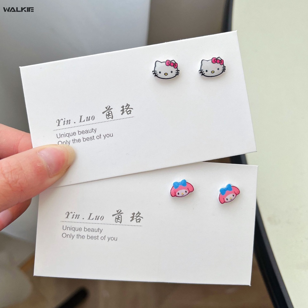 Bông Tai Hoạt Hình MyMelody Cinnamoroll Kuromi Kitty Dễ Thương Cho Nữ