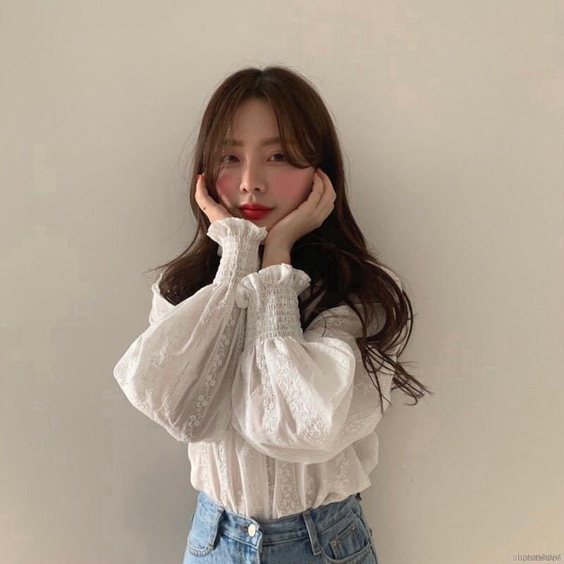 Áo sơ mi tay bồng nữ tính thanh lịch | BigBuy360 - bigbuy360.vn