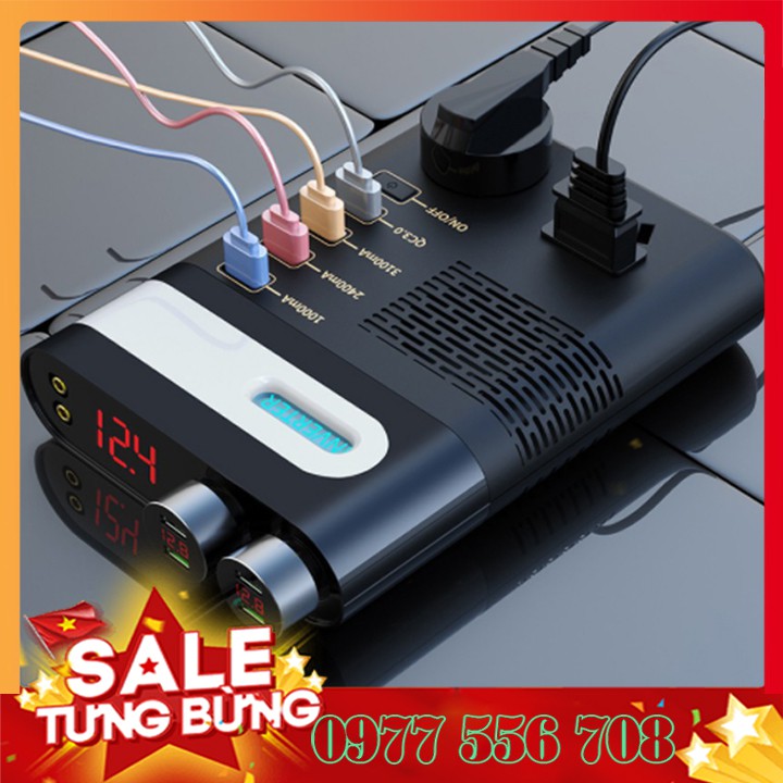 Bộ Chuyển Nguồn 12V/24V Ô tô lên 220V, Biến Áp Nguồn 220V trên ô tô, Bộ Kích điện ô tô - SLC.VN