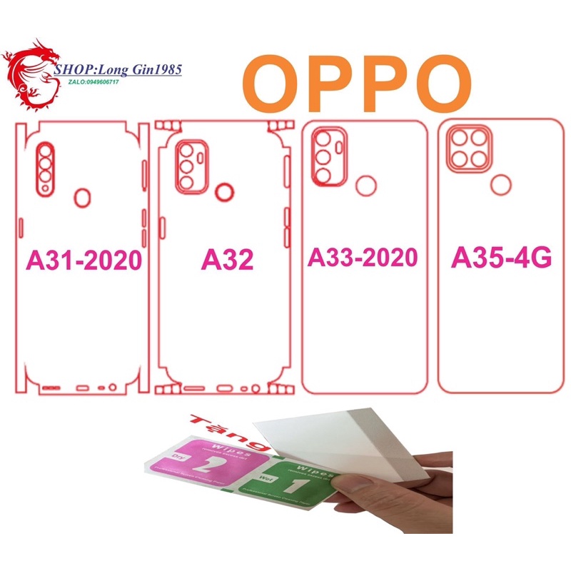 Oppo A31(2020),A32,A33(2020),A35(4G) miếng dán lưng Ppf mặt sau bảo vệ máy tốt