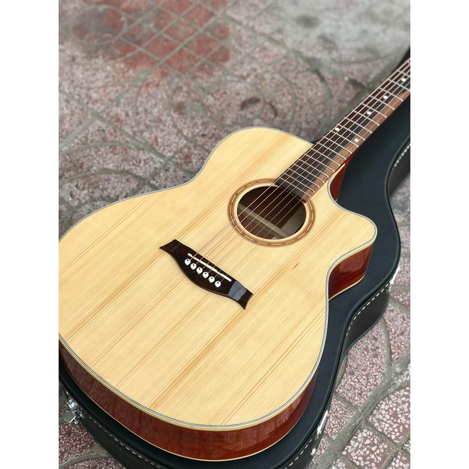 Combo Đàn guitar HD-11SV (bao da cao cấp 3 lớp capo phím gẩy dán chống trầy bh 24 tháng)