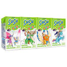 Sữa Chua Uống Susu Hương Táo Nho - Lốc 4 Hộp x 110ml