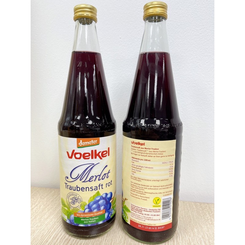 Nước ép nho đỏ hữu cơ Voelkel (700ml)