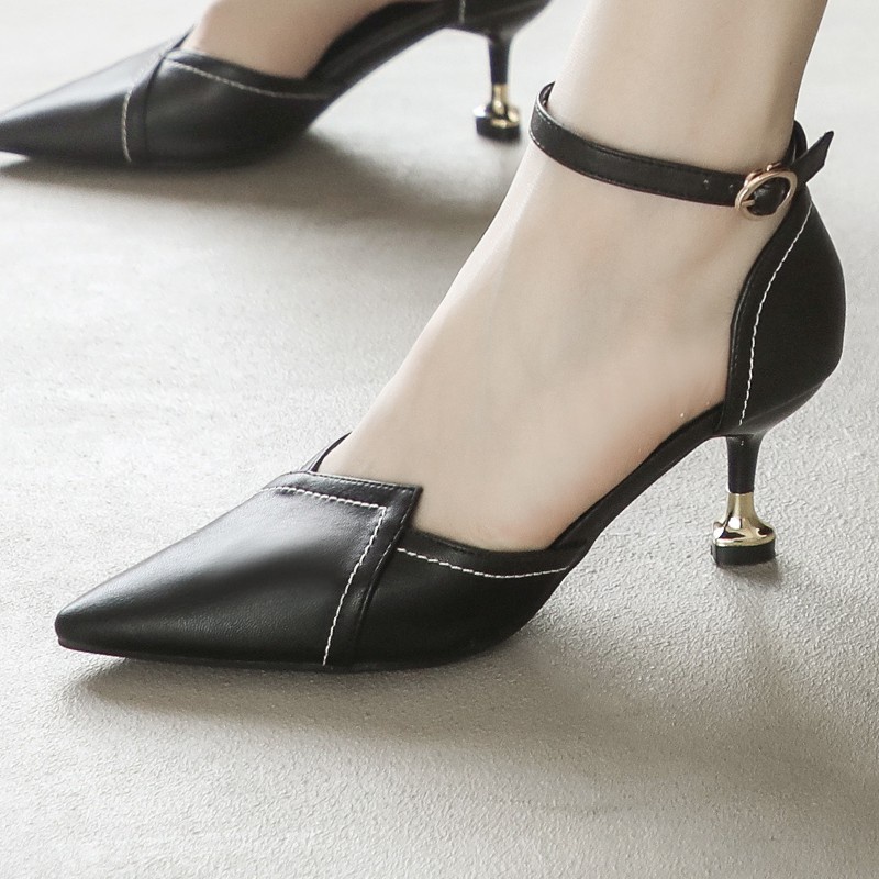 Giày Cao Gót 6cm Mũi Nhọn Chất Liệu Da Mềm Màu Trơn Chống Trượt Thời Trang Cho Nữ
