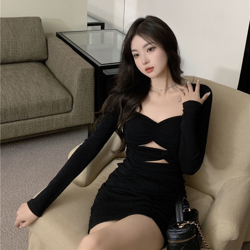 COZOKC COZOK Đầm COZOK tay dài dáng ôm phong cách quyến rũ thời trang cho nữ