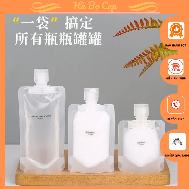 Túi Chiết Mỹ Phẩm trong suốt - Túi nắp bật 100ml/ 50ml/ 30ml đựng dầu gội, sữa tắm đi du lịch, công tác