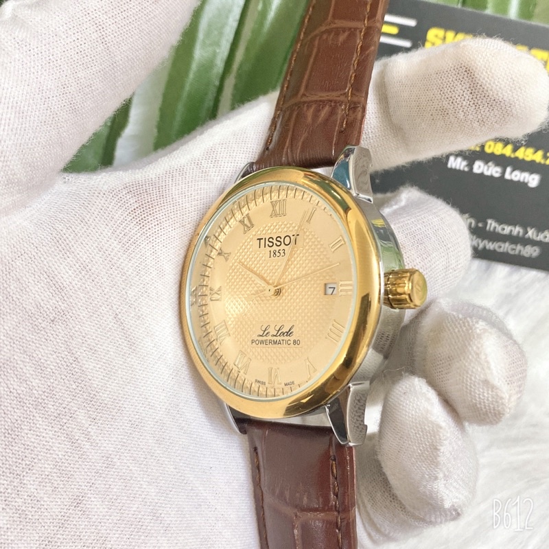 Đồng hồ nam tissot cơ nam dây da nâu mặt mạ vàng lấp lánh siêu bền bỉ phong cách lịch lãm | BigBuy360 - bigbuy360.vn